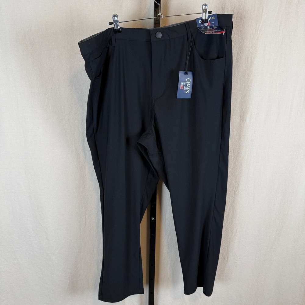 Chaps Mens Black Slim Fit Everyday Performance‎ Stretch Flex Pants 40x30